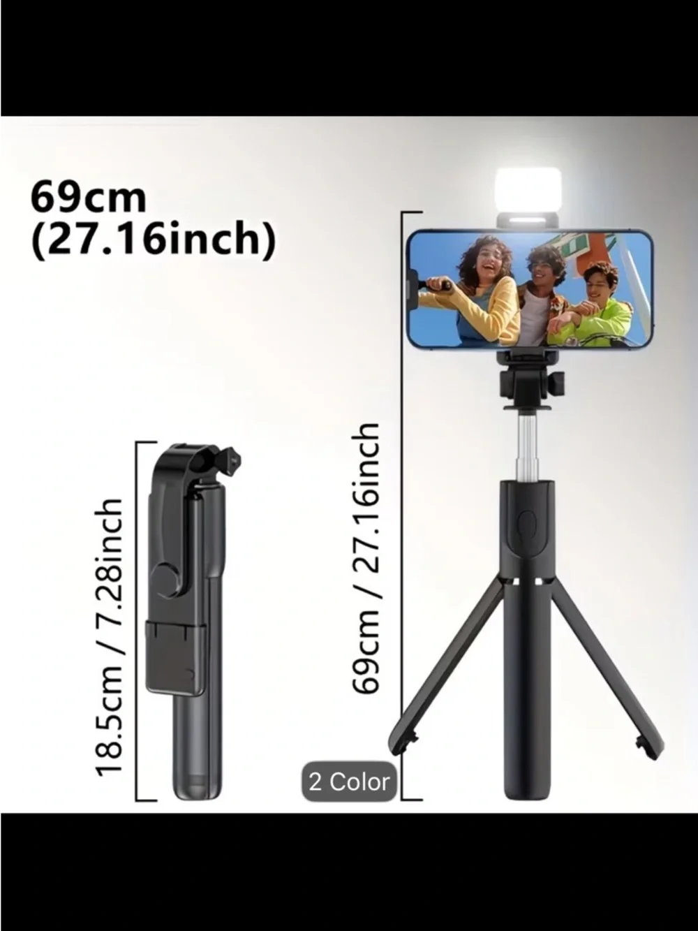 Pink 3-in-1 Selfie Stick Tripod with Bluetooth Remote Brand New